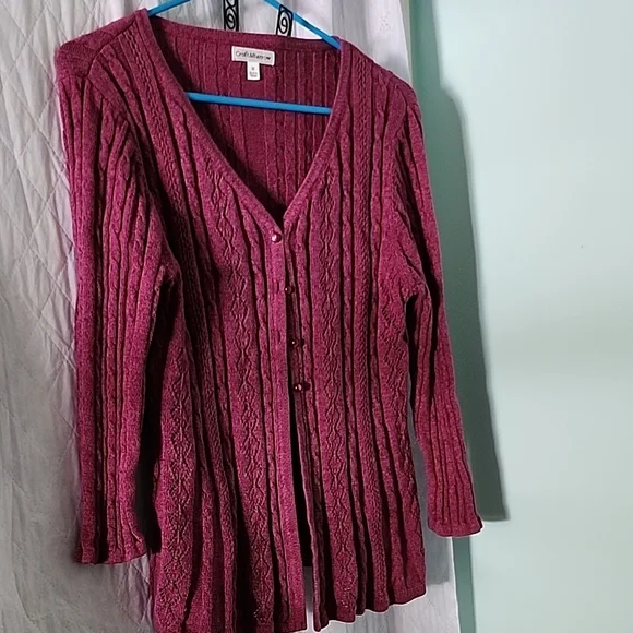 Croft&Barrow Size M womens Sweater 1/4 Button Up EUC. (24) - Picture 1 of 6